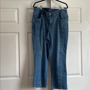 Democracy Blue Denim Jeans with Gold Button